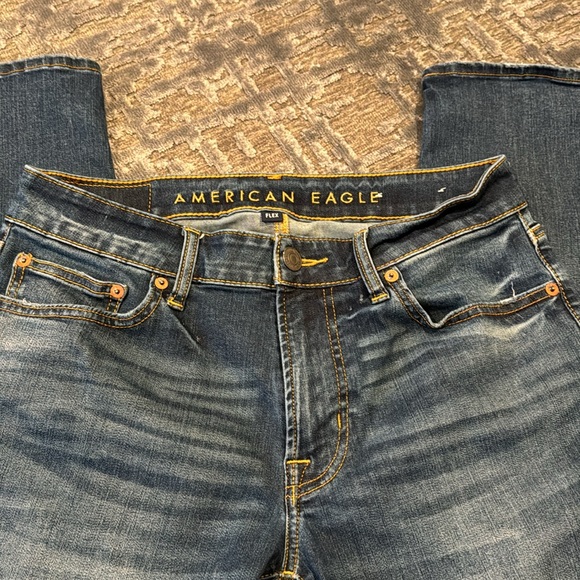 AE AirFlex+ Slim Straight Jean Authentic Dark Indigo Like New Condition - Picture 9 of 12